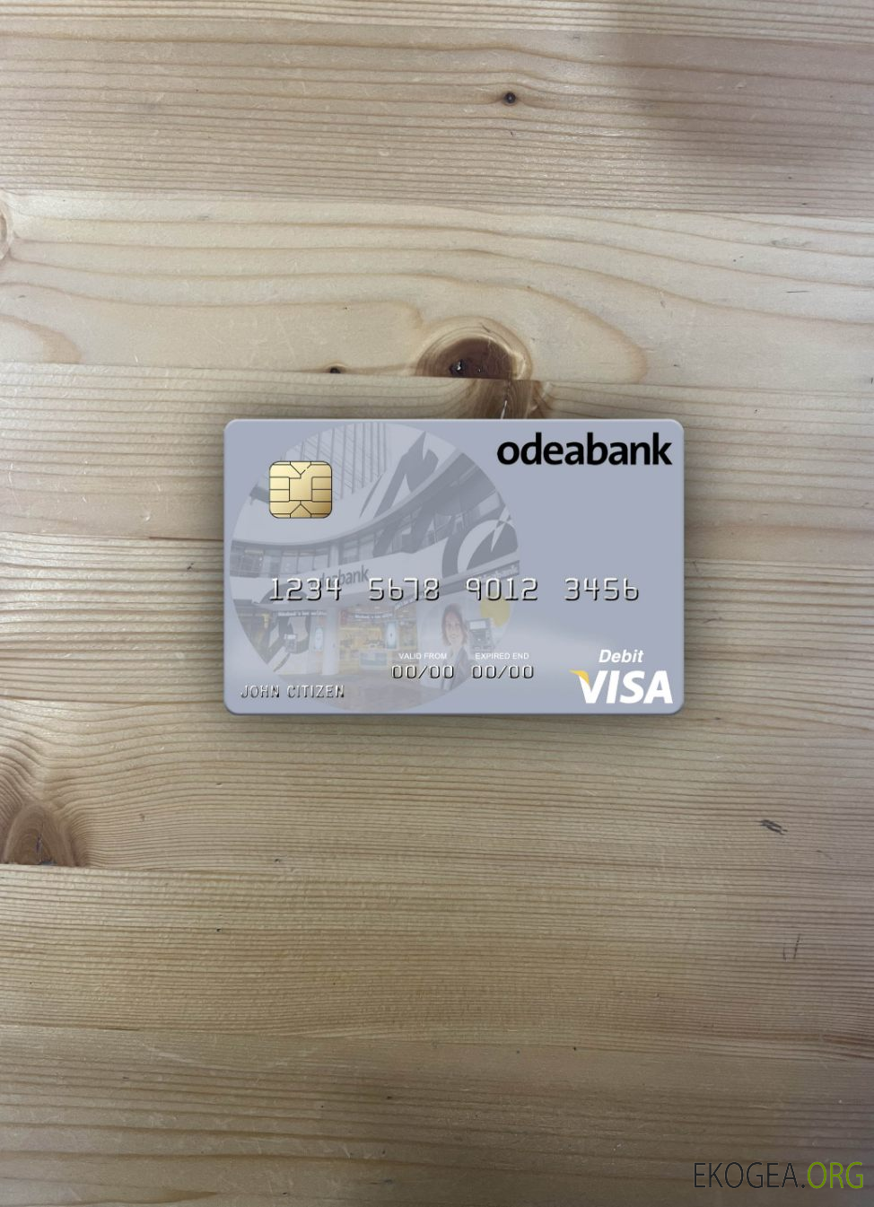 Photolook de la carte de débit visa Turquie Odeabank avant